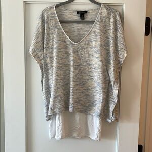 White House Black Market Gray Dolman Sleeve Blouse